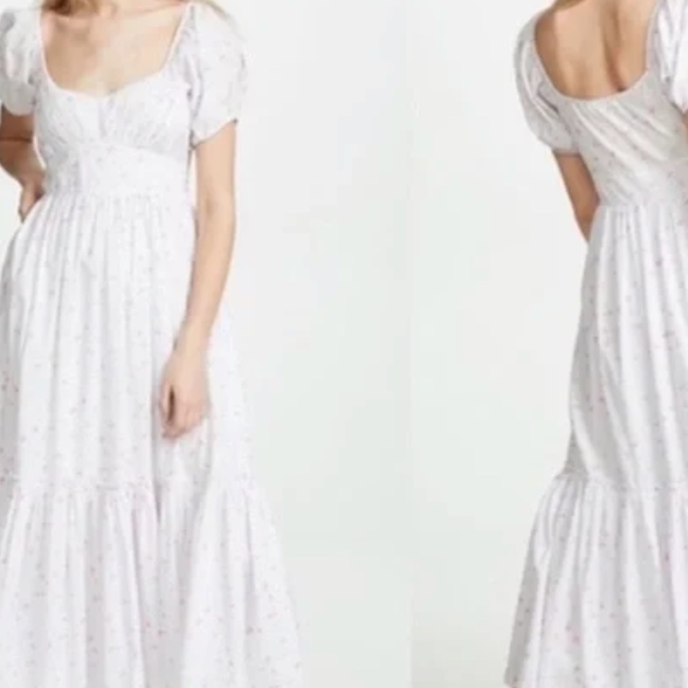 LoveShack Fancy "Angie" White Floral Dress - 4 - EUC